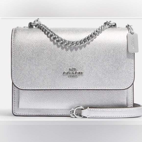 Coach Mini Klare Metallic Silver Shoulder Bag - Picture 1 of 6